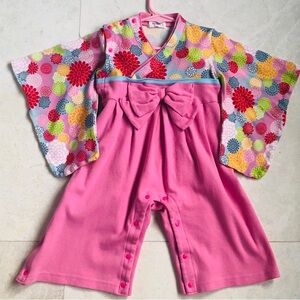 Colorful Floral Baby Kimono Romper